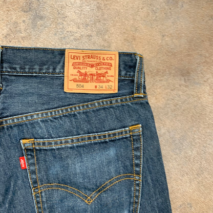 LEVI'S 504 Jeans W34 L32 Mens Regular Fit Straight Blue
