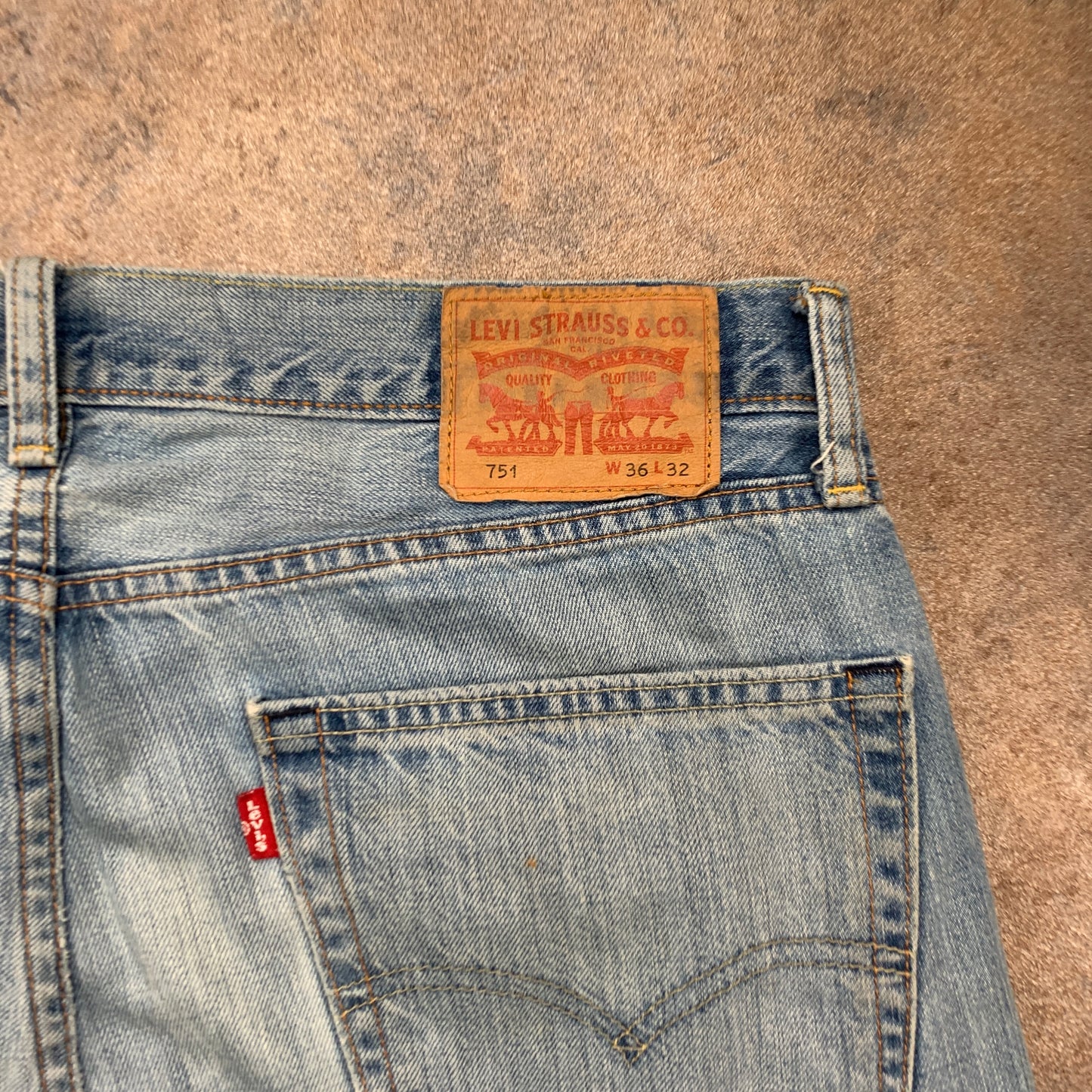 LEVI'S 751 Jeans W36 L32 Mens Regular Fit Straight Blue