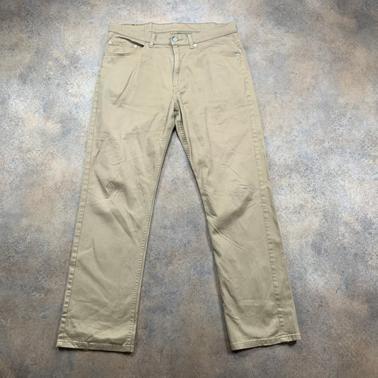 Vintage LEVI'S 752 Jeans W36 L31 Mens Relaxed Fit Straight Beige