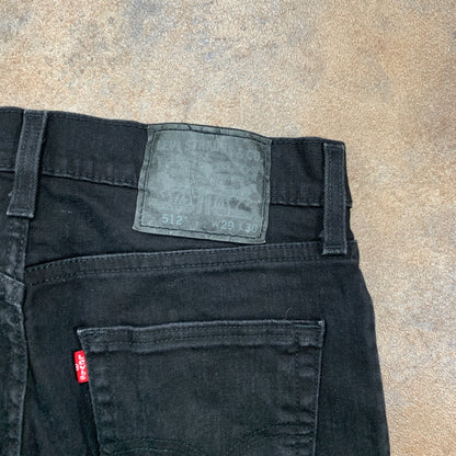 LEVI'S 512 Jeans W29 L28 Mens Slim Fit Tapered Black