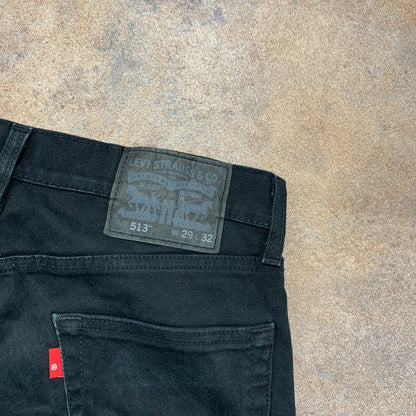 LEVI'S 513 Jeans W29 L32 Mens Slim Fit Black