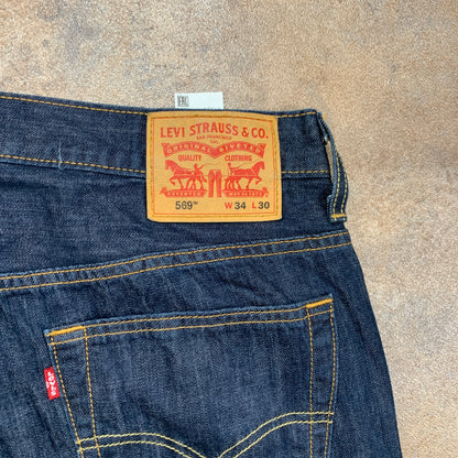 LEVI'S 569 Jeans W34 L27 Mens Relaxed Fit Straight Blue