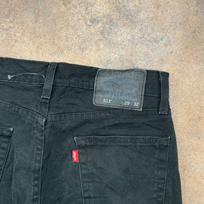 LEVI'S 513 Jeans W29 L32 Mens Slim Fit Black