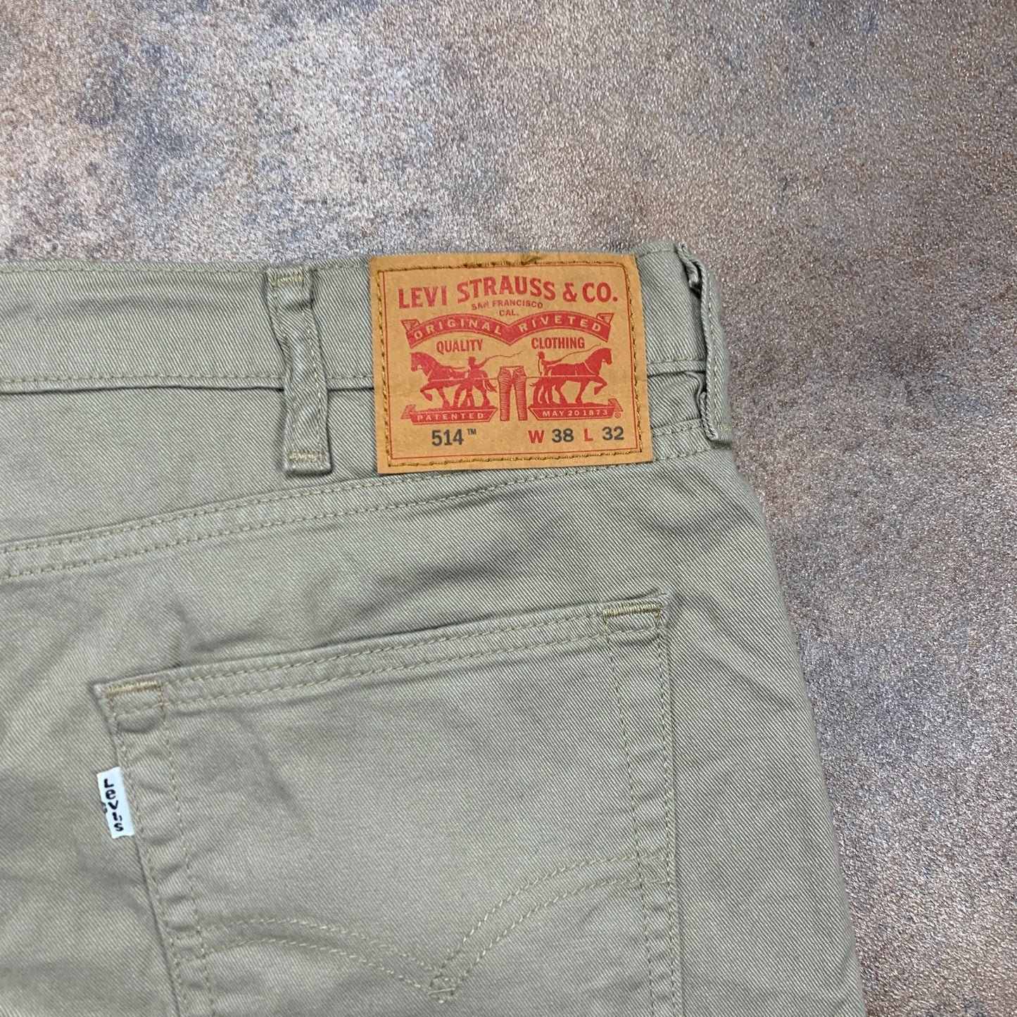 LEVI'S 514 Jeans W38 L26 Mens Regular Fit Straight Beige