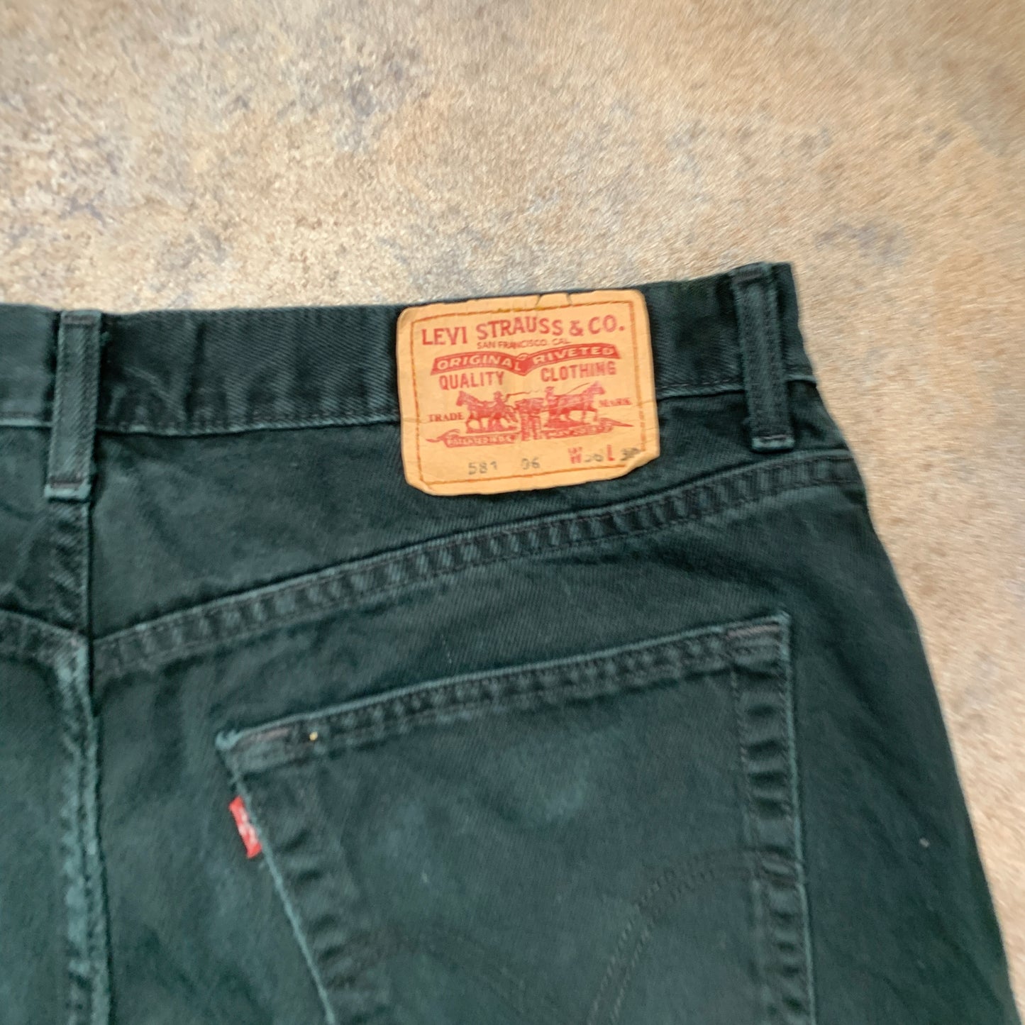 Vintage LEVI'S 581 Jeans W36 L30 Mens Regular Fit Straight Green