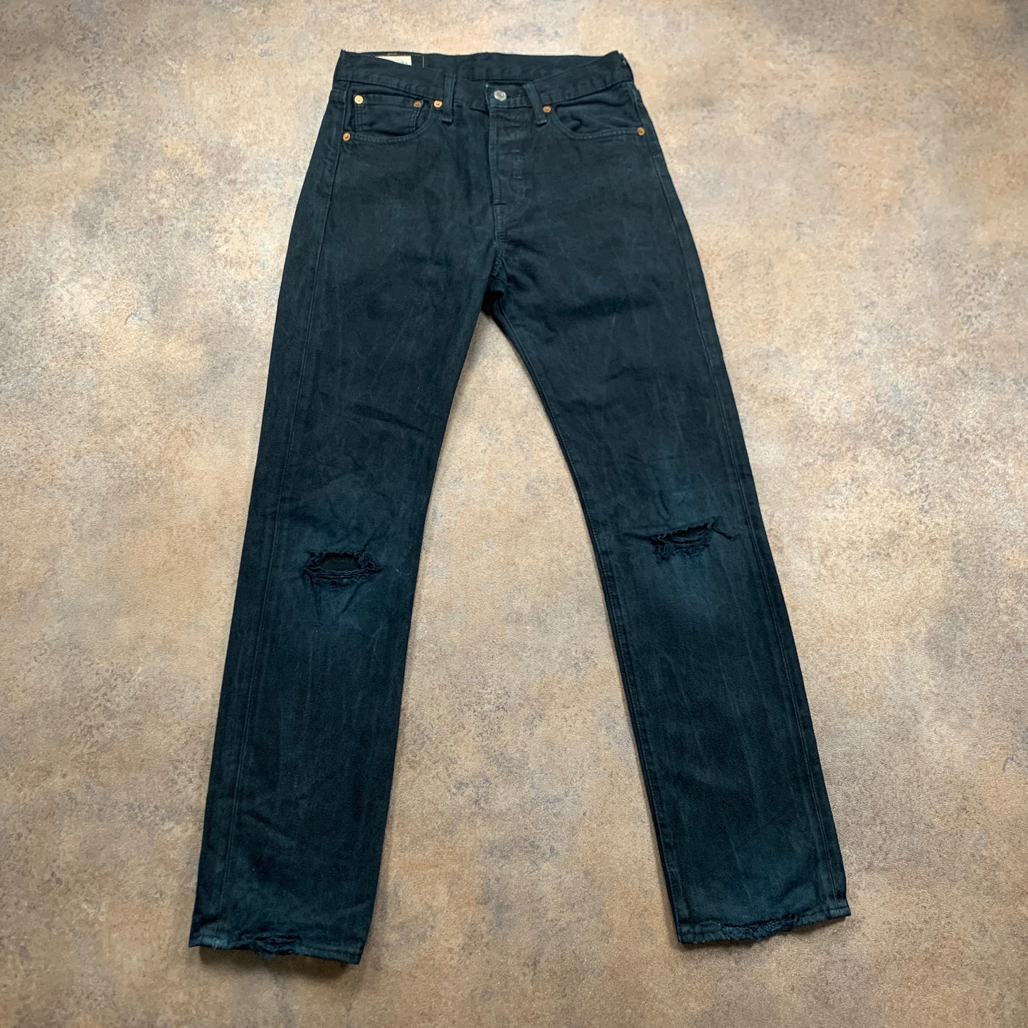 LEVI'S 501 Jeans W28 L32 Mens Regular Fit Straight Black