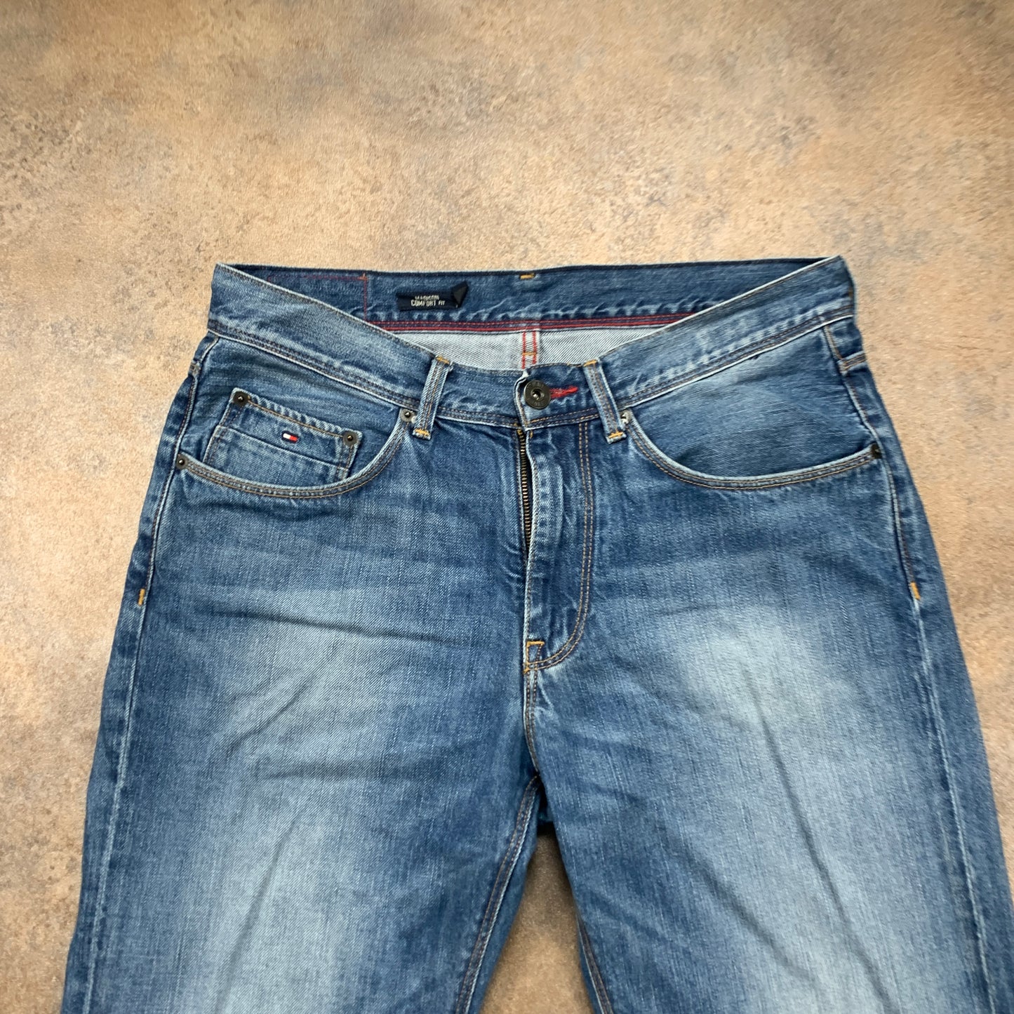 Tommy Hilfiger Jeans W32 L33 Mens Relaxed Fit Straight Blue