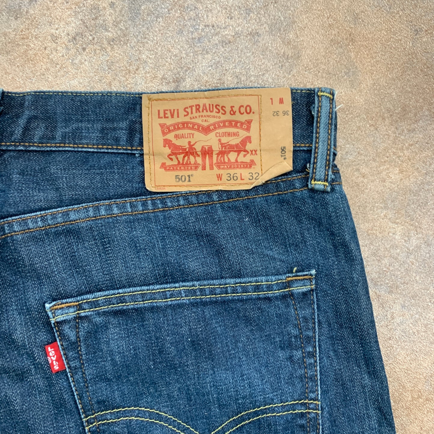 LEVI'S 501 Jeans W36 L24 Mens Regular Fit Straight Blue
