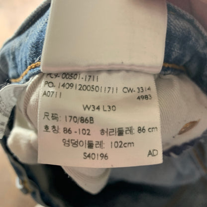 LEVI'S 501 Jeans W34 L30 Mens Regular Fit Straight Blue