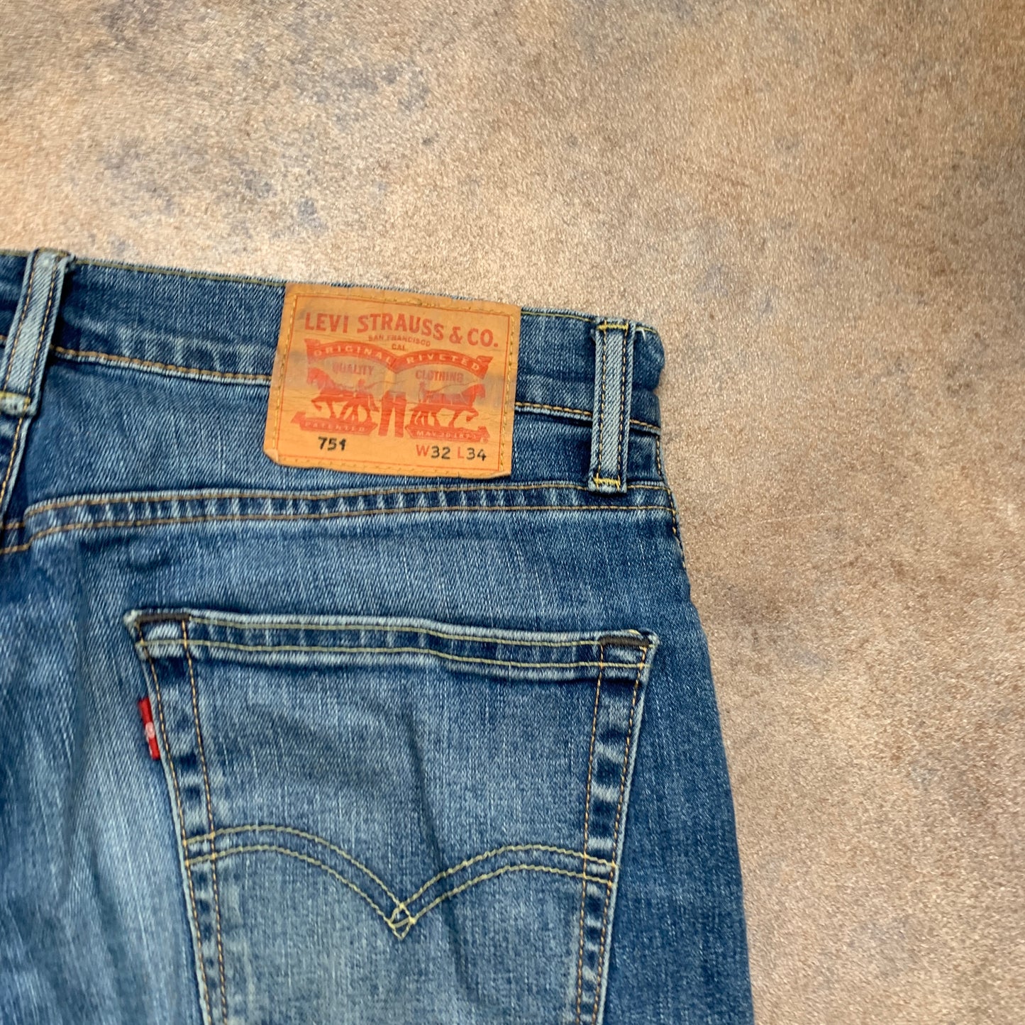 LEVI'S 751 Jeans W32 L34 Mens Regular Fit Straight Blue