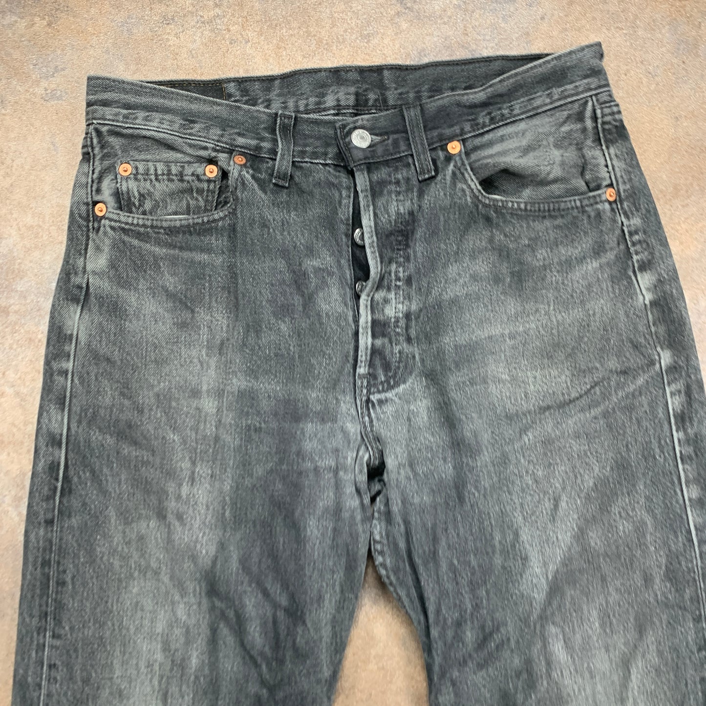Vintage LEVI'S 501 Jeans W34 L34 Mens Regular Fit Straight Grey