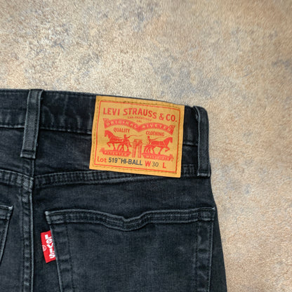 LEVI'S 519 Jeans W30 L30 Mens Skinny Fit Grey