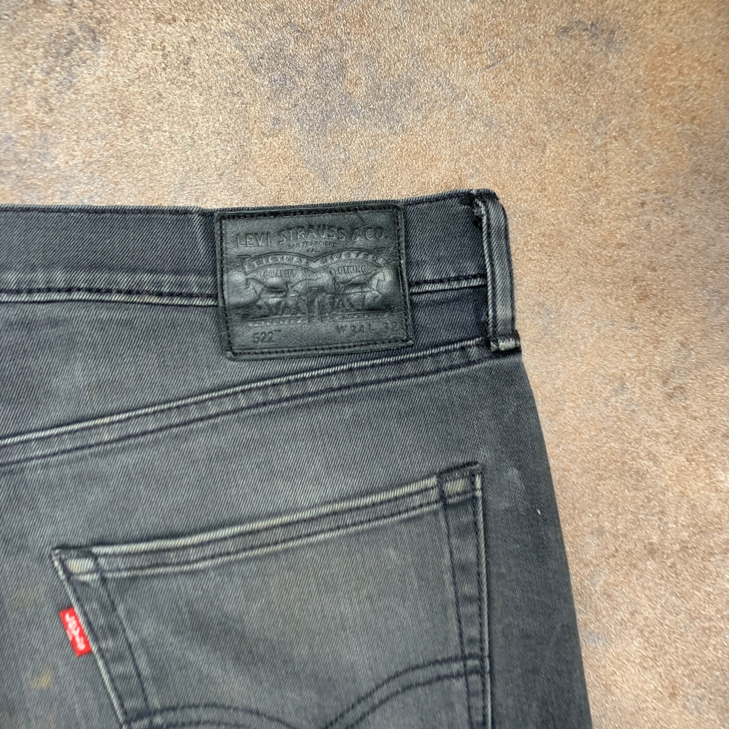 LEVI'S 522 Jeans W34 L30 Mens Slim Fit Tapered Grey