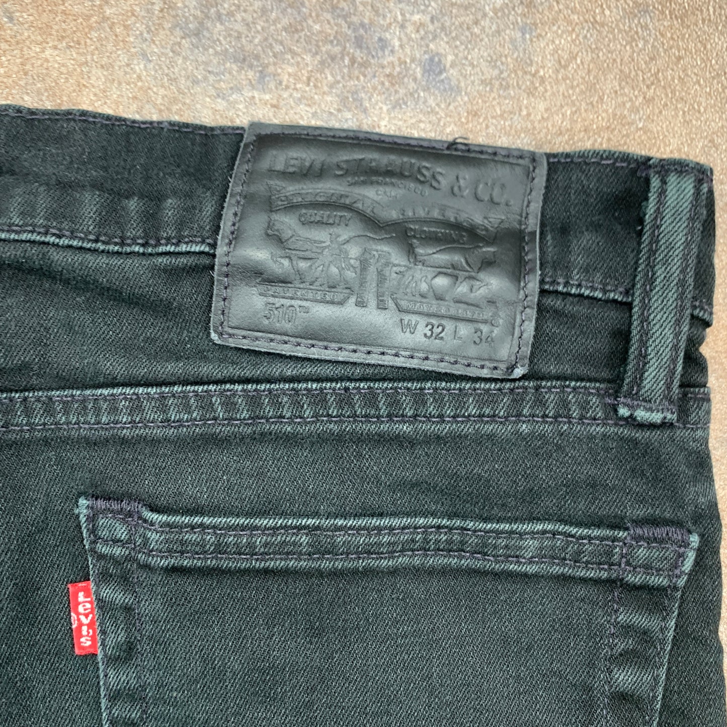 LEVI'S 510 Jeans W32 L31 Mens Skinny Fit Black
