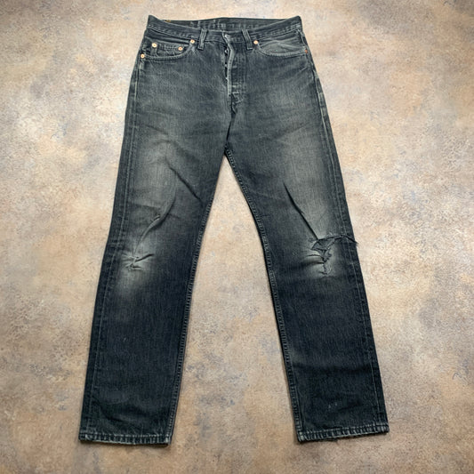 Vintage LEVI'S 501 Jeans W32 L31 Mens Regular Fit Straight Grey