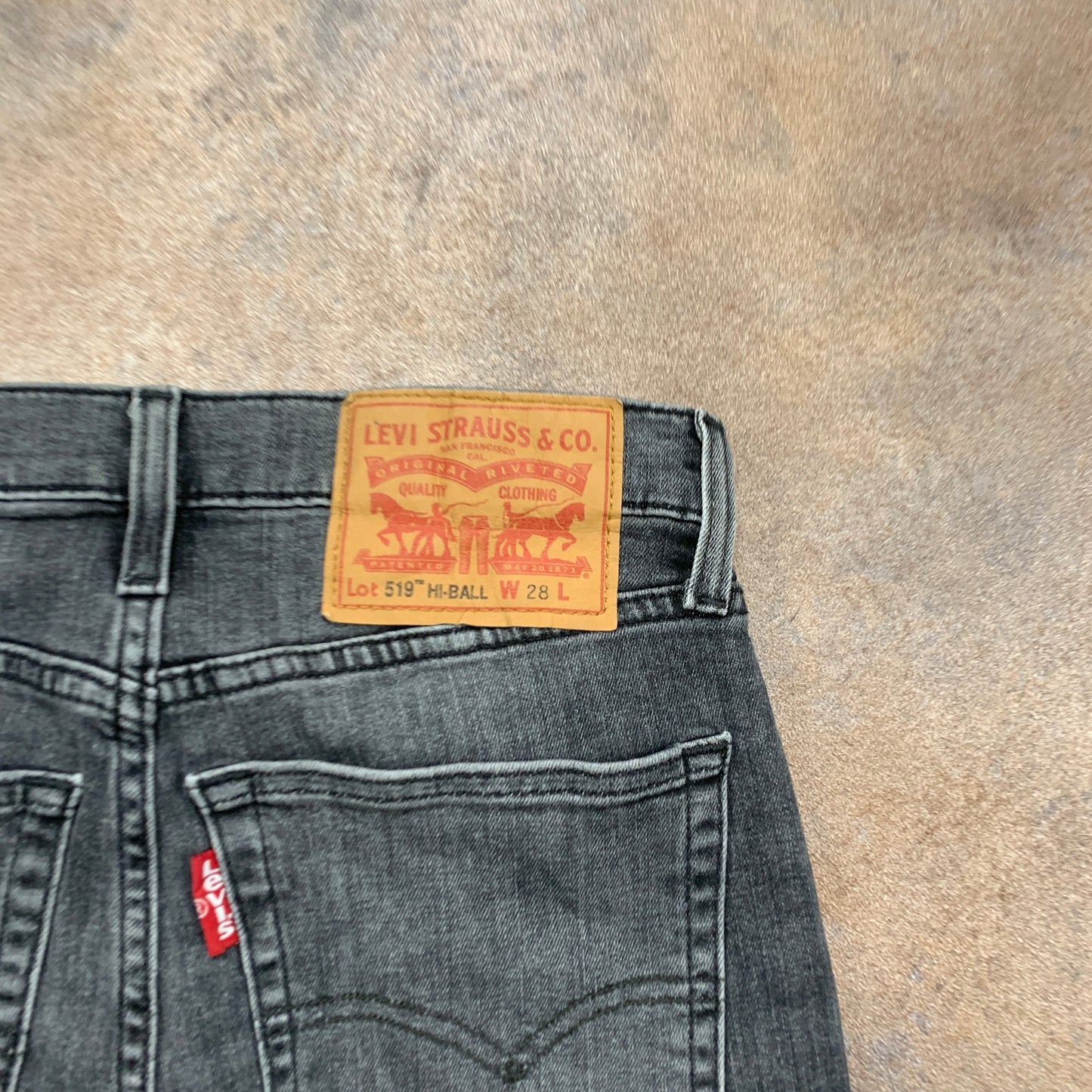 LEVI'S 519 Jeans W28 L29 Mens Skinny Fit Grey