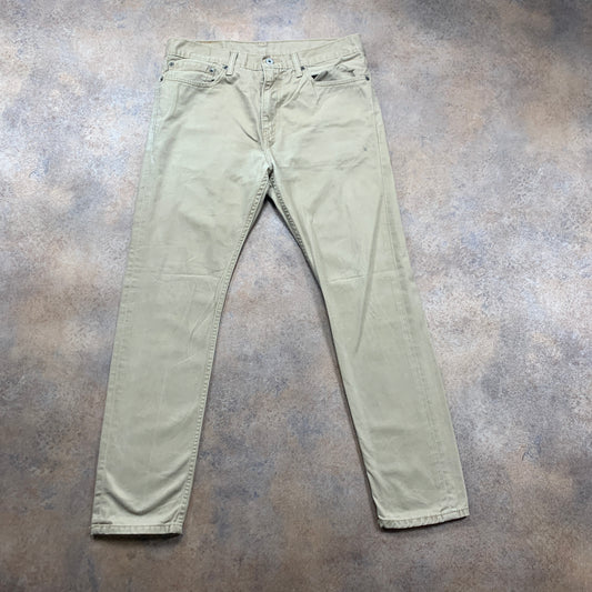 LEVI'S 510 Jeans W34 L29 Mens Skinny Fit Beige