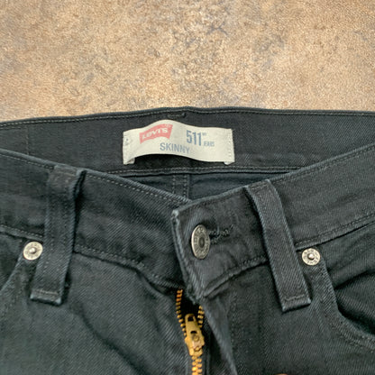 LEVI'S 511 Jeans W29 L32 Mens Slim Fit Black