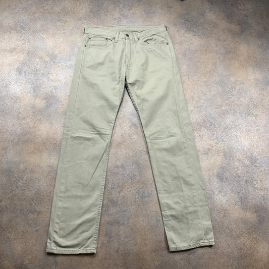 LEVI'S 505 Jeans W34 L34 Mens Regular Fit Straight Beige