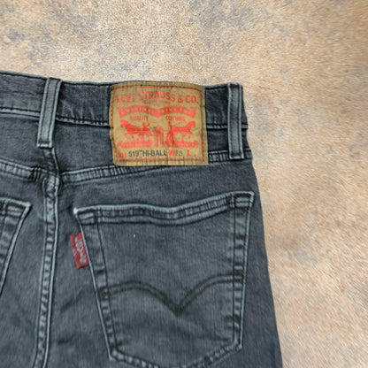 LEVI'S 519 Jeans W28 L25 Mens Skinny Fit Grey