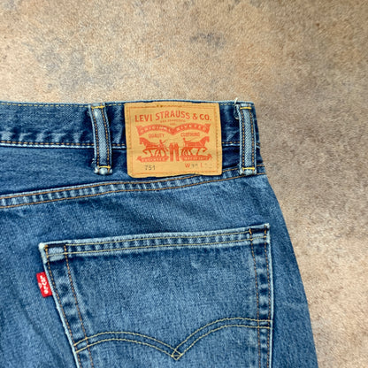 LEVI'S 751 Jeans W38 L30 Mens Regular Fit Straight Blue