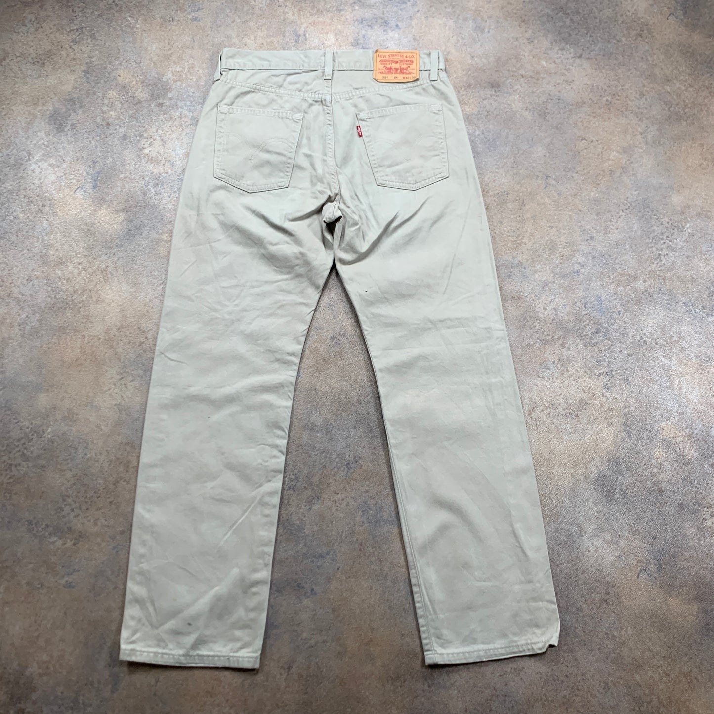 Vintage LEVI'S 581 Jeans W32 L30 Mens Regular Fit Straight Beige