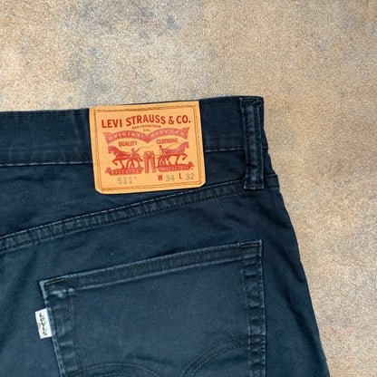 LEVI'S 511 Chinos W34 L31 Mens Slim Fit Blue (Trousers)
