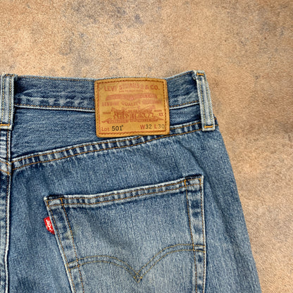 LEVI'S 501 Jeans W32 L30 Mens Regular Fit Straight Blue
