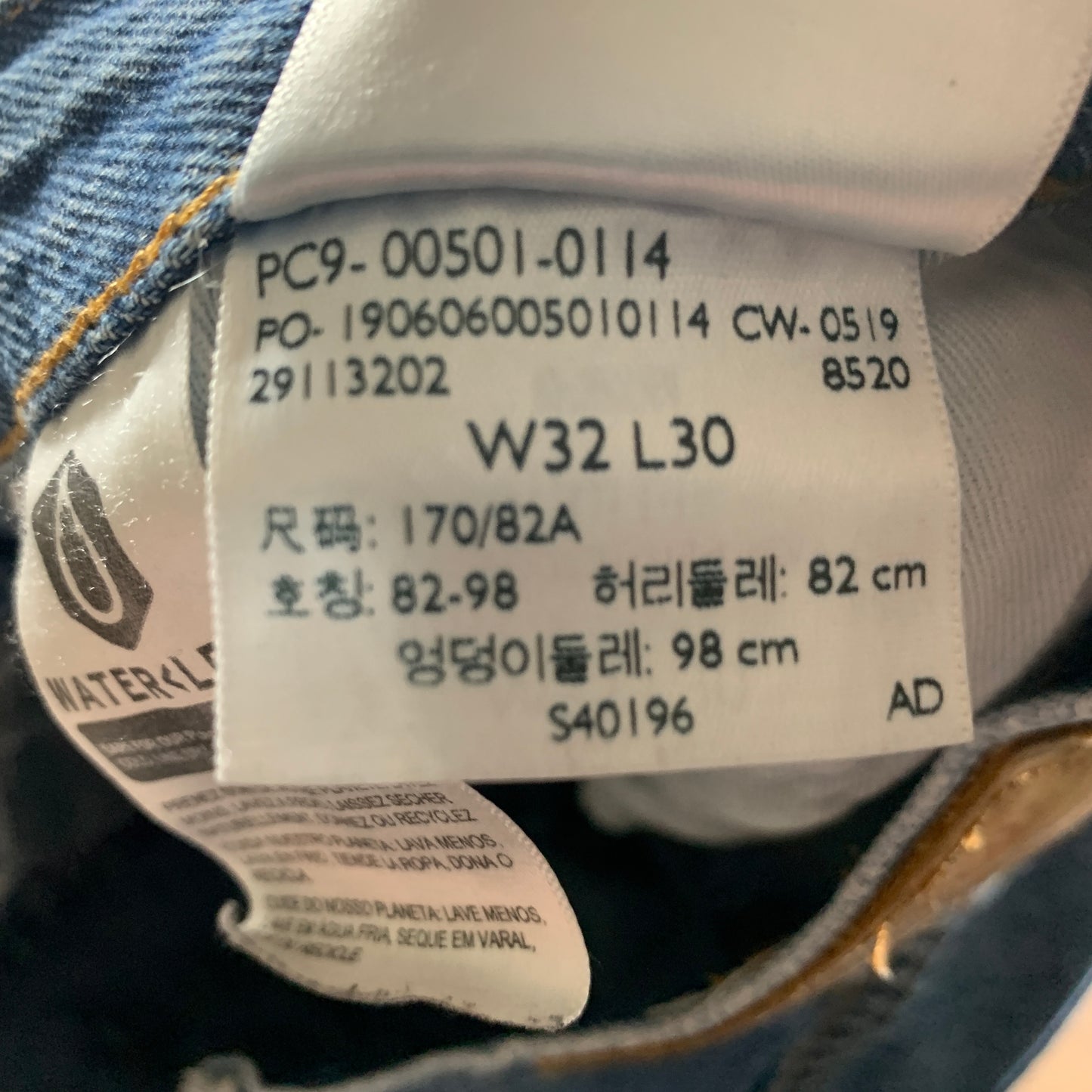 LEVI'S 501 Jeans W32 L30 Mens Regular Fit Straight Blue