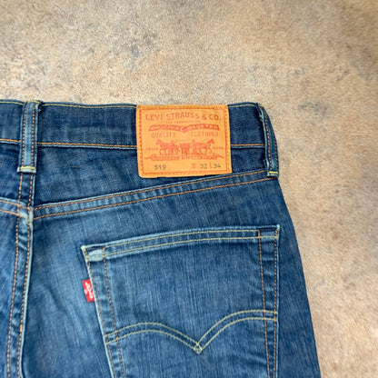 Vintage LEVI'S 519 Jeans W32 L34 Mens Skinny Fit Blue