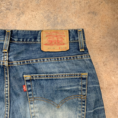 Vintage LEVI'S 507 Jeans W34 L32 Mens Bootcut Fit Blue