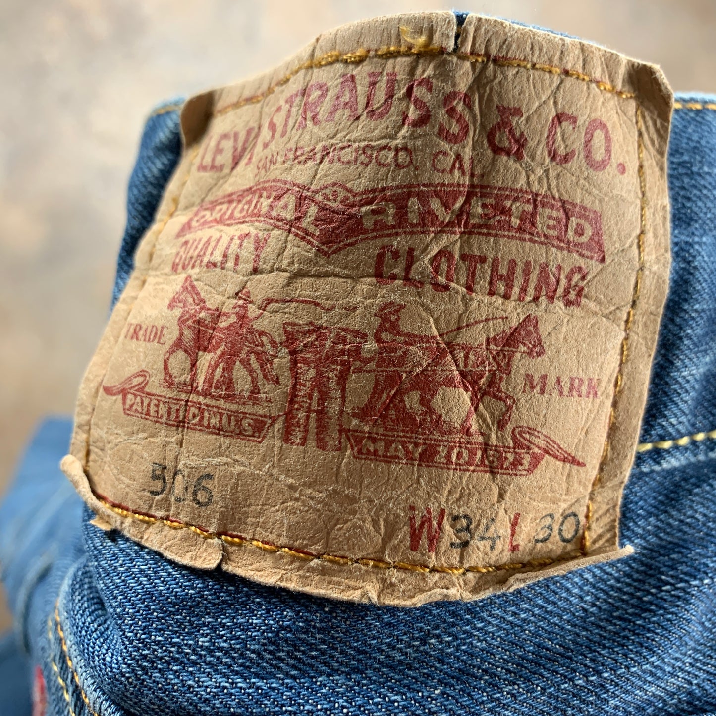 Vintage LEVI'S 506 Jeans W34 L30 Mens Relaxed Fit Straight Blue