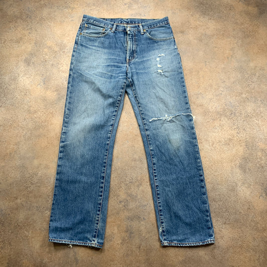 Vintage LEVI'S 751 Jeans W34 L32 Mens Regular Fit Straight Blue