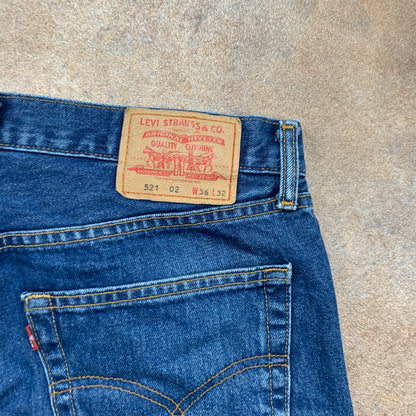 Vintage LEVI'S 521 Jeans W36 L21 Mens Regular Fit Straight Blue