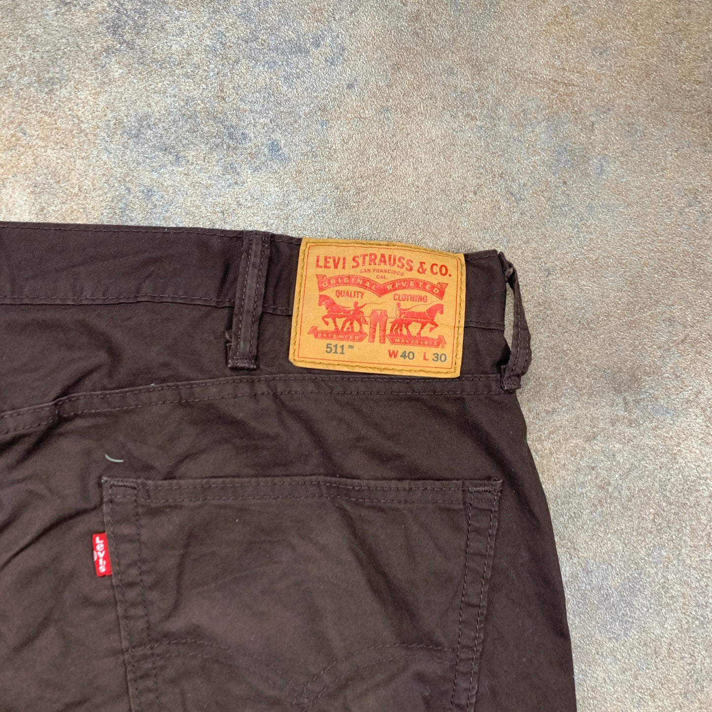 LEVI'S 511 Trousers W40 L30 Mens Slim Fit Brown Chinos