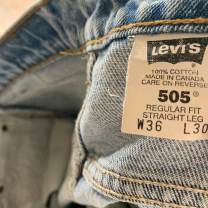 Vintage LEVI'S 505 Jeans W36 L30 Mens Regular Fit Straight Blue