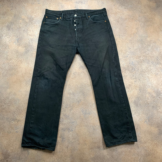 LEVI'S 501 Jeans W36 L30 Mens Regular Fit Straight Black