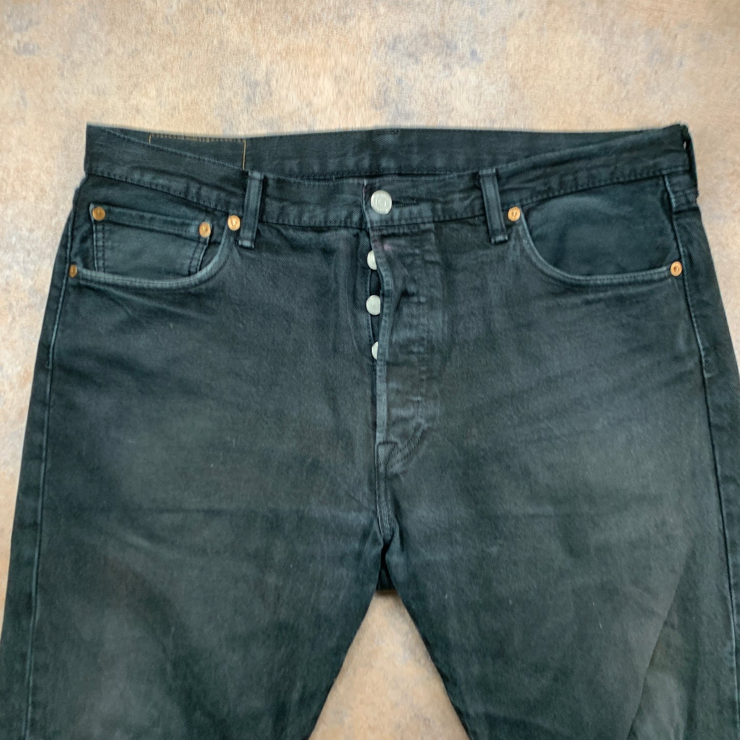 LEVI'S 501 Jeans W36 L30 Mens Regular Fit Straight Black