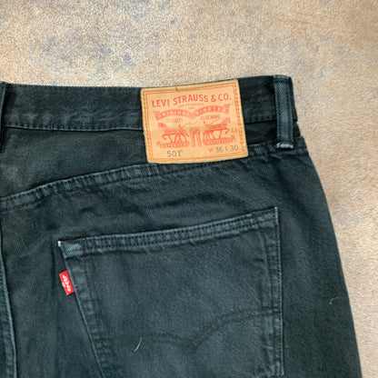 LEVI'S 501 Jeans W36 L30 Mens Regular Fit Straight Black