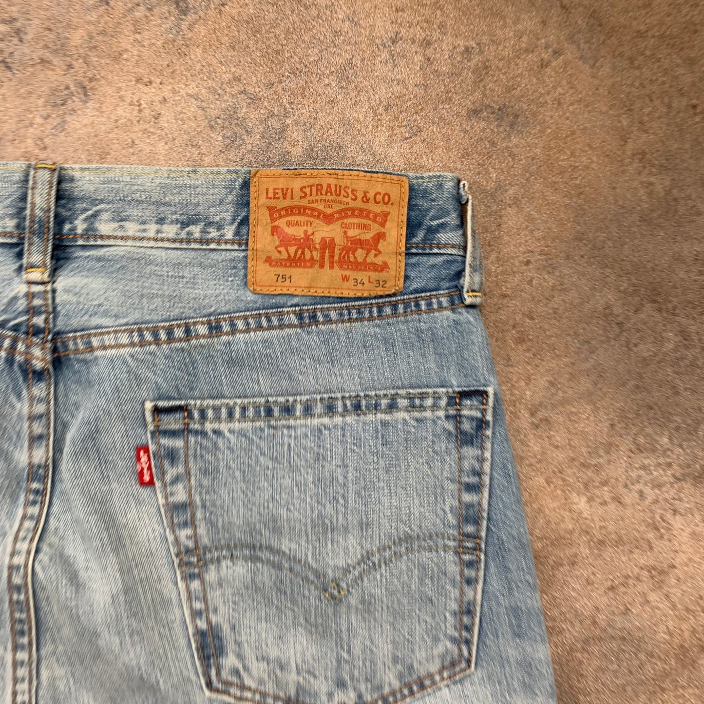 LEVI'S 751 Jeans W34 L32 Mens Regular Fit Straight Blue