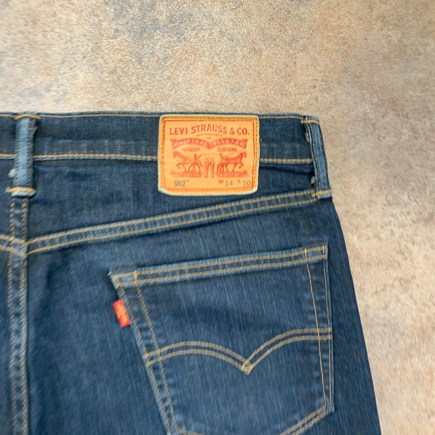 LEVI'S 562 Jeans W34 L29 Mens Regular Fit Straight Blue