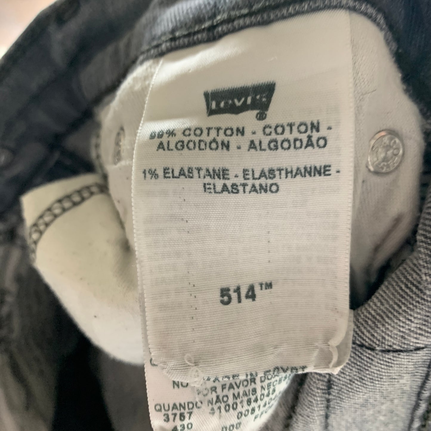 LEVI'S 514 Jeans W29 L28 Mens Regular Fit Straight Grey
