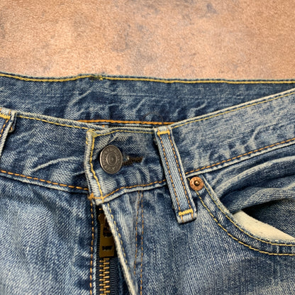 LEVI'S 511 Jeans W34 L31 Mens Slim Fit Blue Distressed