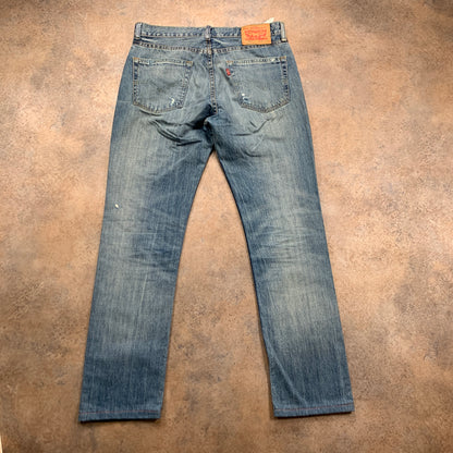LEVI'S 511 Jeans W34 L31 Mens Slim Fit Blue Distressed