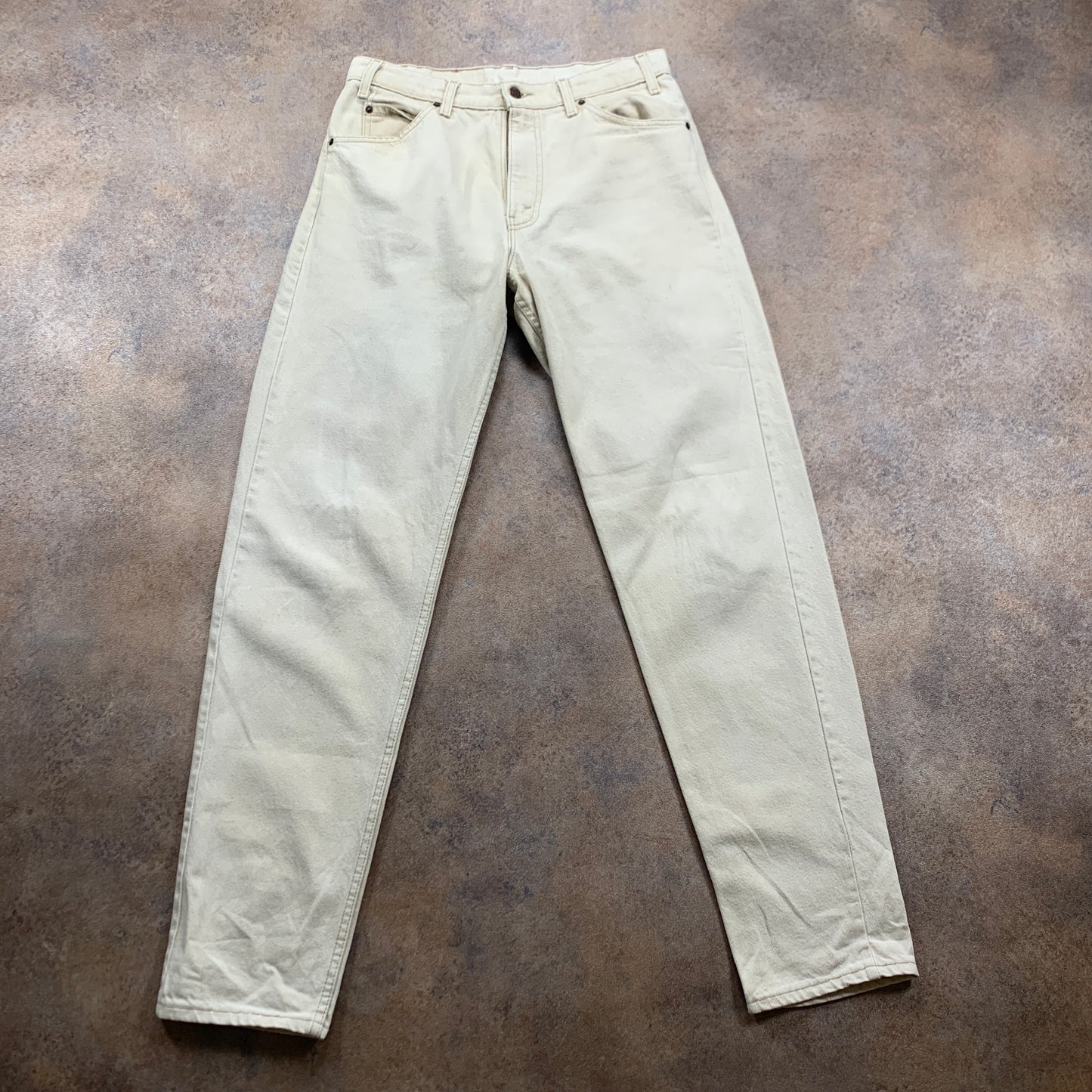 Vintage LEVI'S Jeans W33 L34 Mens Regular Fit Tapered Beige 70s