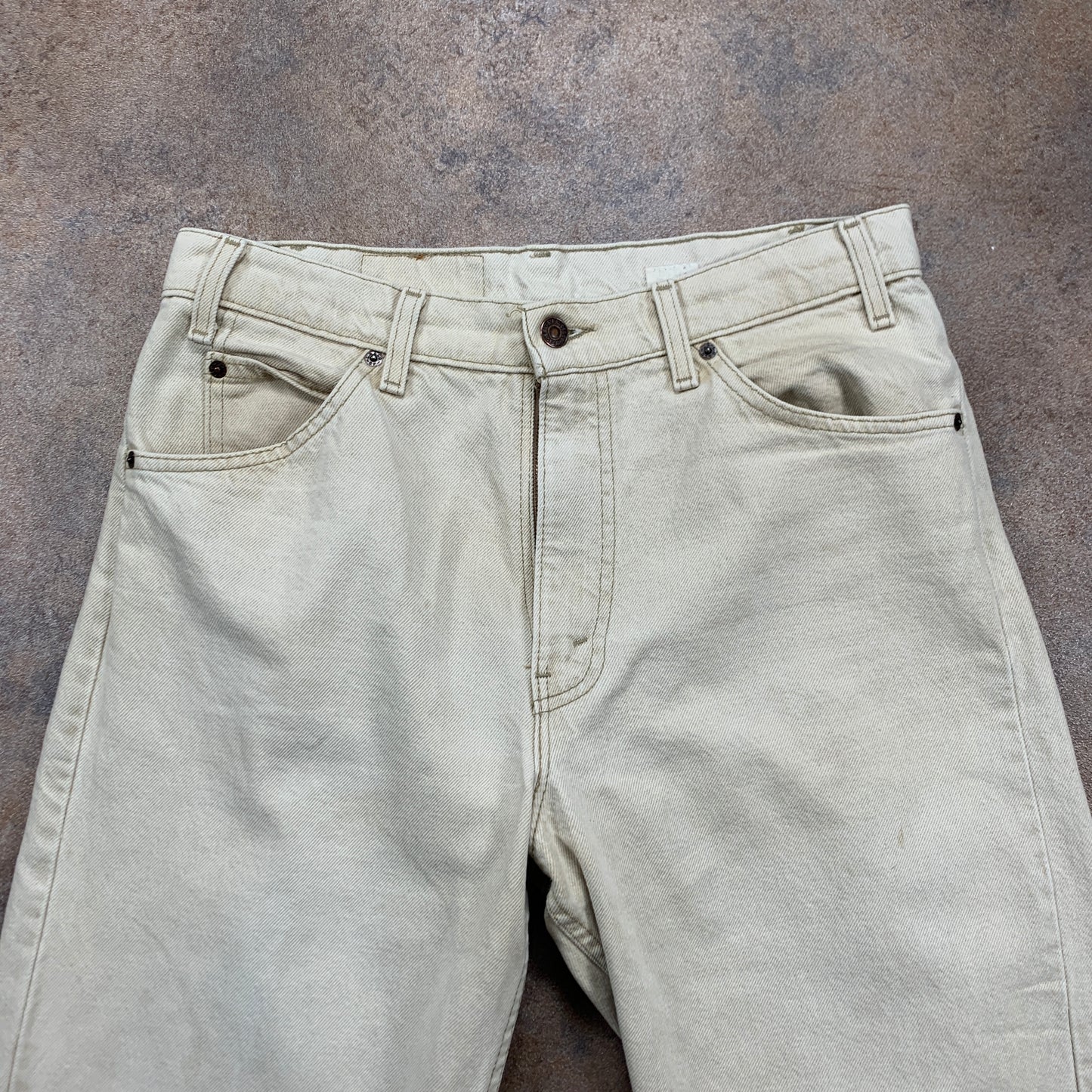 Vintage LEVI'S Jeans W33 L34 Mens Regular Fit Tapered Beige 70s