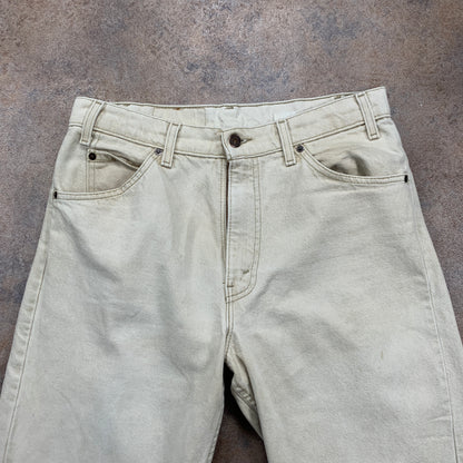 Vintage LEVI'S Jeans W33 L34 Mens Regular Fit Tapered Beige 70s