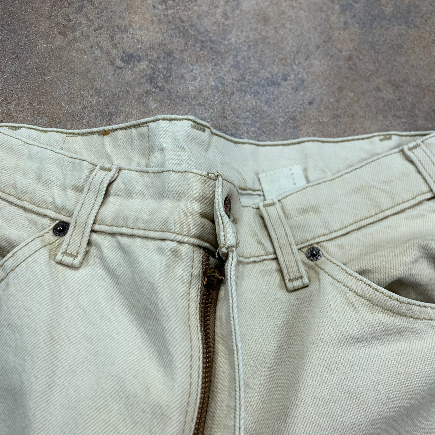 Vintage LEVI'S Jeans W33 L34 Mens Regular Fit Tapered Beige 70s