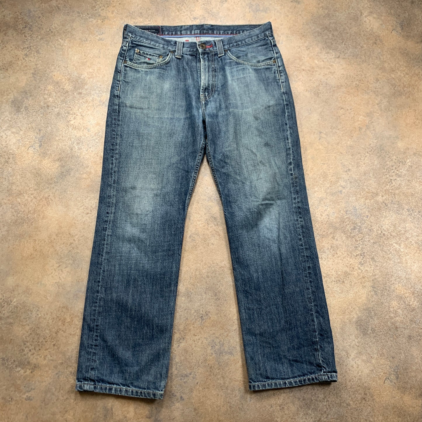 Tommy Hilfiger Jeans W33 L30 Mens Relaxed Fit Straight Blue