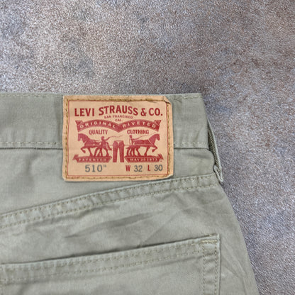 LEVI'S 510 Jeans W32 L30 Mens Skinny Fit Beige